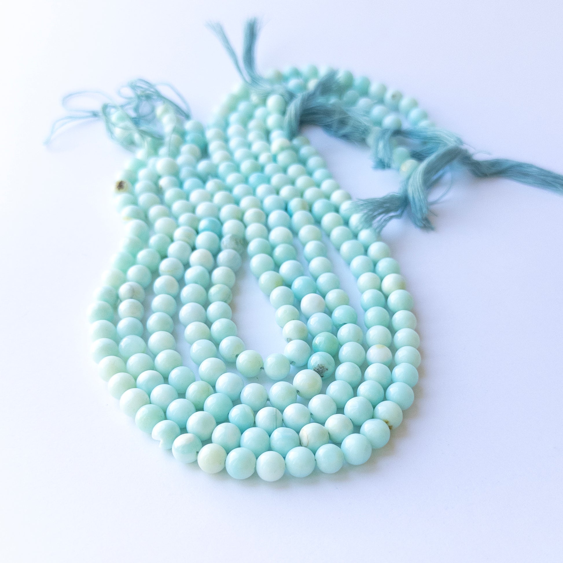 Authentic Opal stone beads with smooth round cut, ideal for DIY jewellery makers seeking premium gemstone components.