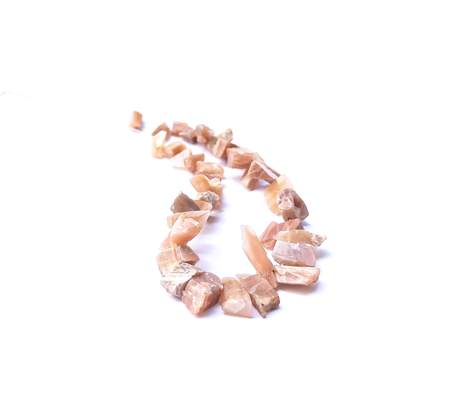 Peach Moonstone | Drilled Rough | 10-15mm Bead Size | 40 Pieces | 101 Carats
