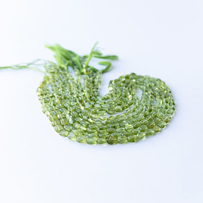 Authentic Peridot stone beads with polished oval cut ideal for DIY jewellery designs.