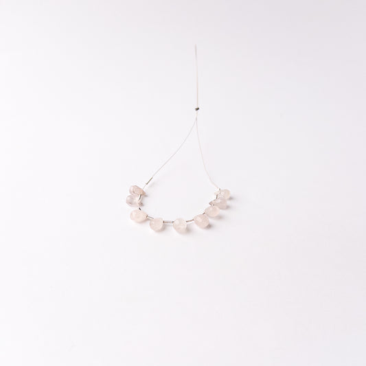 High quality Pink Quartz stone beads showcasing subtle pink hues and precision faceting for added brilliance.