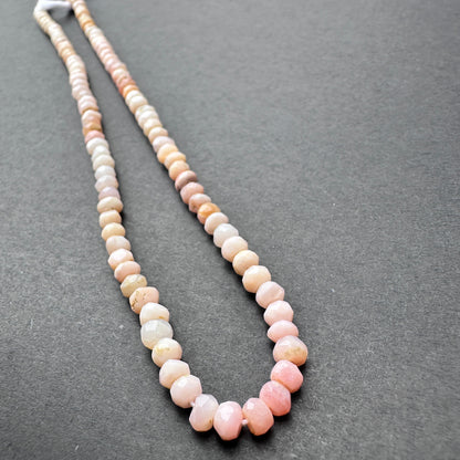 Stone Beads in Pink Shaded Opal with refined faceted rondelle cut for handmade jewellery components.