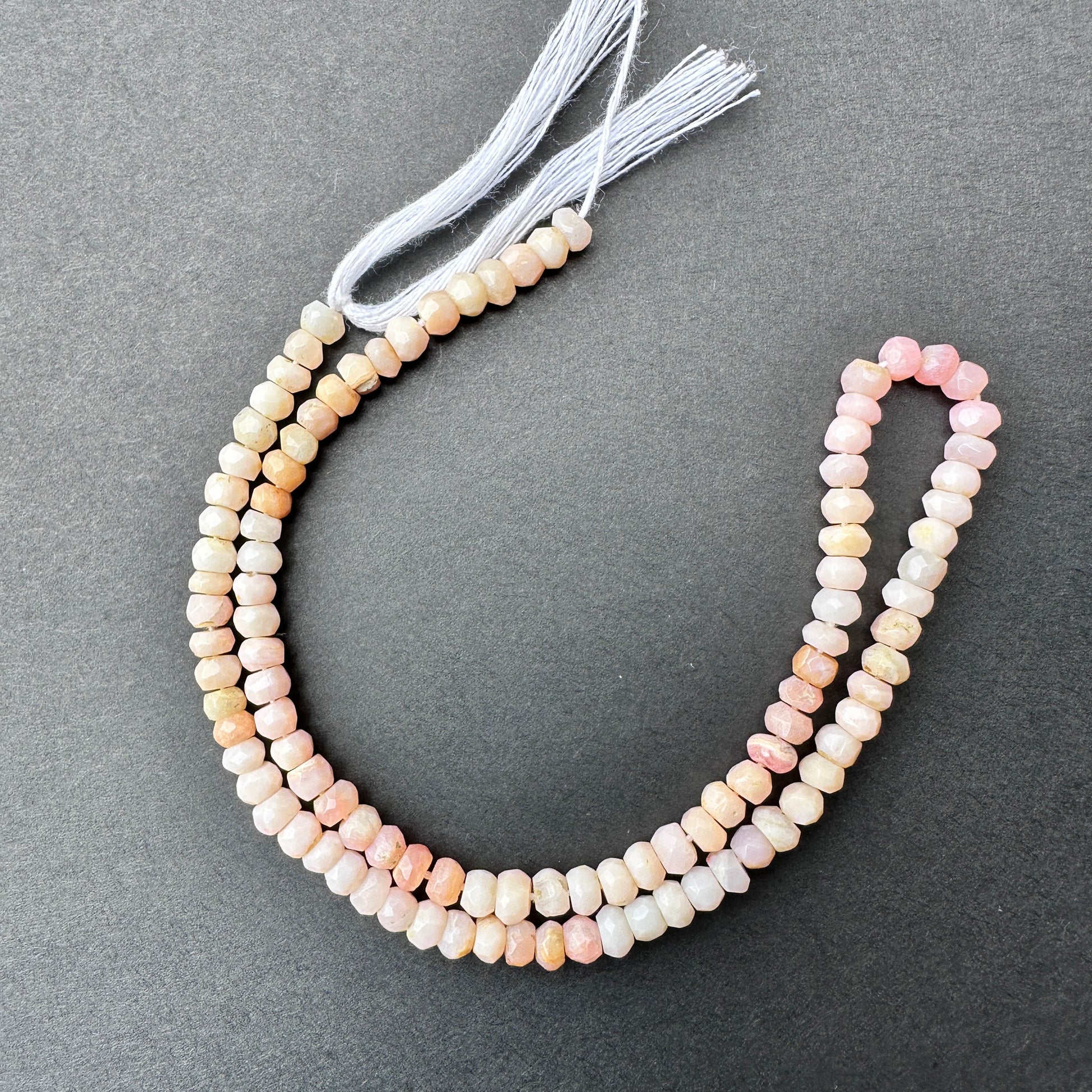 Natural gemstone beads in Pink Shaded Opal, 4.2-4.5mm size, ideal for elegant DIY jewellery designs.