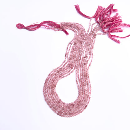 Strawberry Quartz gemstone beads for DIY jewellery displayed with soft lighting and clarity.