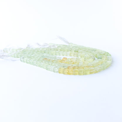 Genuine Prehnite smooth cube stone beads with a polished finish ideal for gemstone beads for DIY jewellery making.