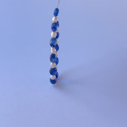 Blue Sapphire & Freshwater Pearls | Smooth Oval | 6-7mm X 5.2-6mm Bead Size | 21 Pieces | 25 Carats