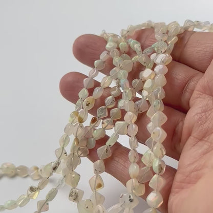 Ethopian Opal | Smooth Rhombus | 3.5-6.5mm Bead Size | 44cm Strand Length