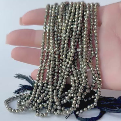 Pyrite | Faceted Rondelle | 3.1mm Bead Size | 31cm Strand Length