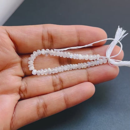 Moonstone | Smooth Rondelle | 3.8-4mm Bead Size | 10cm Strand Length