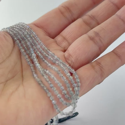 Labradorite | Faceted Rondelle | 2.5-2.7mm Bead Size | 32cm Strand Length