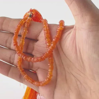 Carnelian | Smooth Wheel Heishi | 4.5-5mm Bead Size | 21cm Strand Length