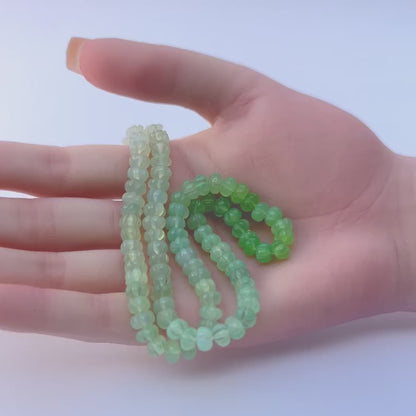 Shaded Green Chalcedony | Pumpkin Cut | 6-6.5mm Bead Size | 40cm Strand Length