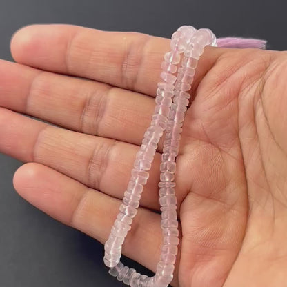 Rose Quartz | Smooth Wheels | 5mm Bead Size | 21cm Strand Length