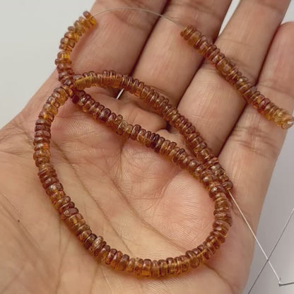 Hessonite | Smooth Wheels | 4.3-4.6mm Bead Size | 26cm Strand Length