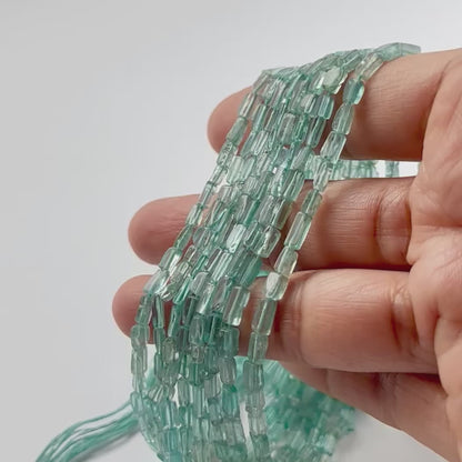 Apatite | Smooth Rectangle Heishi | 3.3-3.5mm Bead Size | 33cm Strand Length