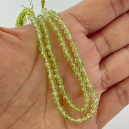 Peridot | Faceted Rondelle | 3.4mm Bead Size | 15cm Strand Length