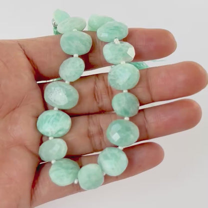 Amazonite | Faceted Briolette  | 10.5-11mm Bead Size | 19cm Strand Length