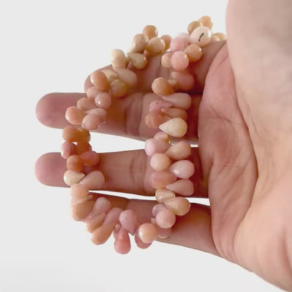 Pink Peruvian Opal  | Faceted Briolette | 6-6.5mm Bead Size | 22cm Strand Length