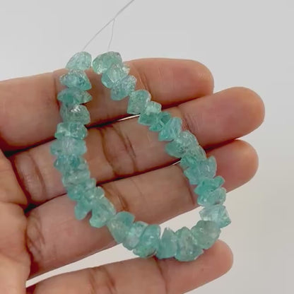 Apatite | Drilled Rough | 6.5-7.5mm Bead Size | 12cm Strand Length | 30 Pieces | 62 Carats
