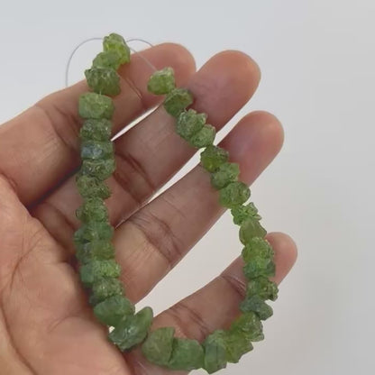 Peridot | Drilled Rough | 8-10mm Bead Size | 20cm Strand Length | 39 Pieces