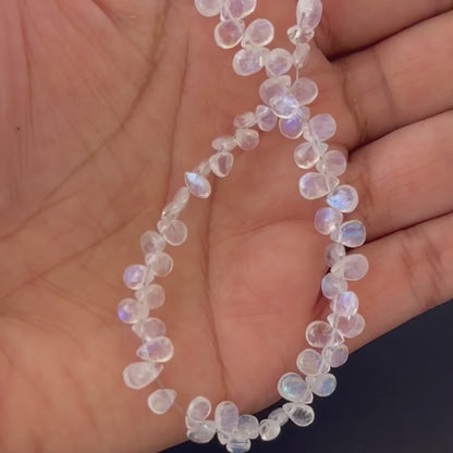 Moonstone | Smooth Teardrop | 6-7mm X 4.5-5mm Bead Size | 19cm Strand Length