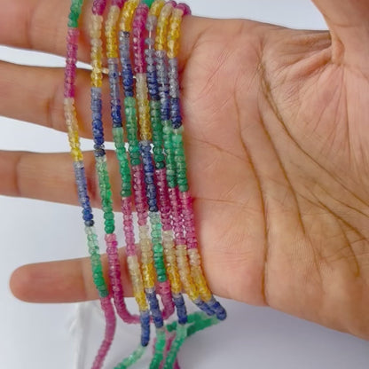 Multi Precious | Faceted Rondelle | 2.8-3.5mm Bead Size | 39cm Strand Length | 39 Carats