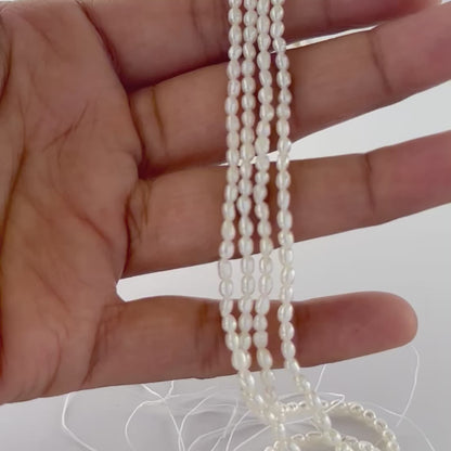Freshwater Rice Pearls | 2.5mm Bead Size | 39cm Strand Length