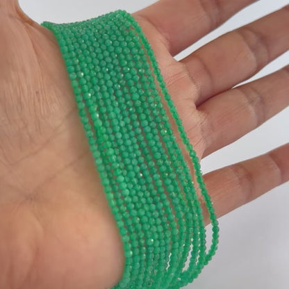 Green Onyx | Micro-faceted Rondelle | 2.4mm Bead Size | 32cms Strand Length
