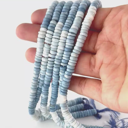 Denim Opal | Smooth Wheel | 6-6.5mm or 7mm Bead Size | 20cm Strand Length