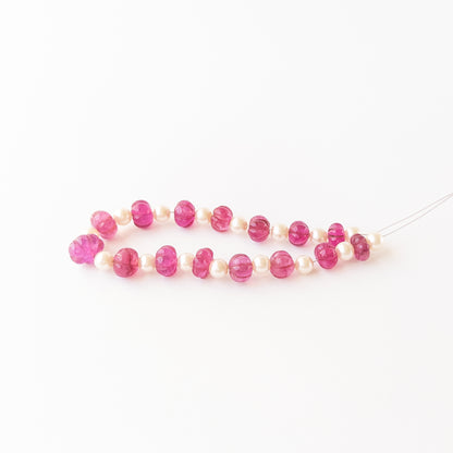 Natural Quartz gemstone beads with carved texture and radiant Shell Pearls for premium stone bead designs.