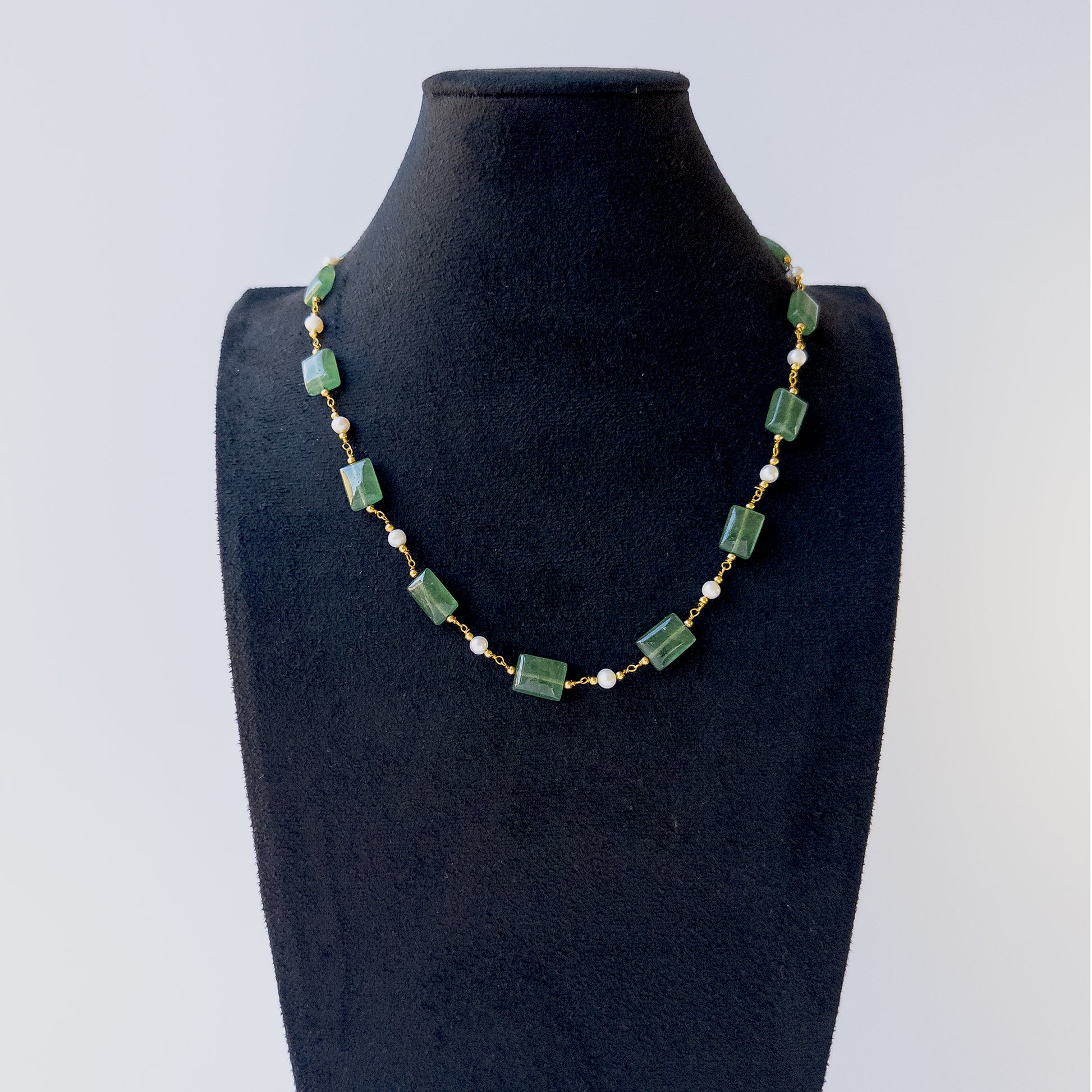 High quality Quartz smooth rectangle beads paired with Freshwater Pearls, perfect for handmade jewellery components.