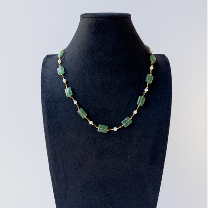 High quality Quartz smooth rectangle beads paired with Freshwater Pearls, perfect for handmade jewellery components.