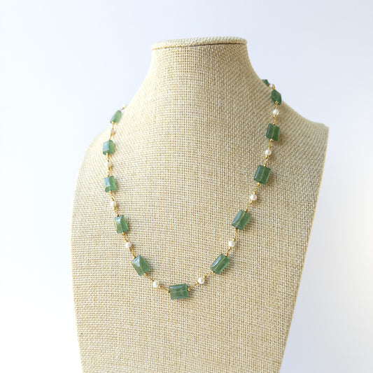 Genuine Quartz and Freshwater Pearl beads with polished rectangular shapes, ideal for DIY jewellery makers.