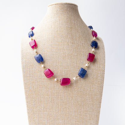 Quartz & Freshwater Pearls Necklace & Earring Set | Smooth Nugget| 5.4mm Bead Size | 48cm Length | 267 Carats