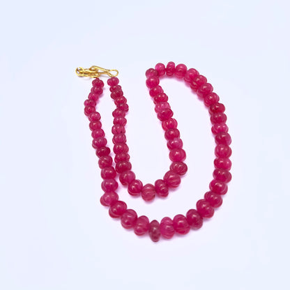 Natural gemstone beads in a Quartz necklace with 49cm strand and 2cm clasp extension.