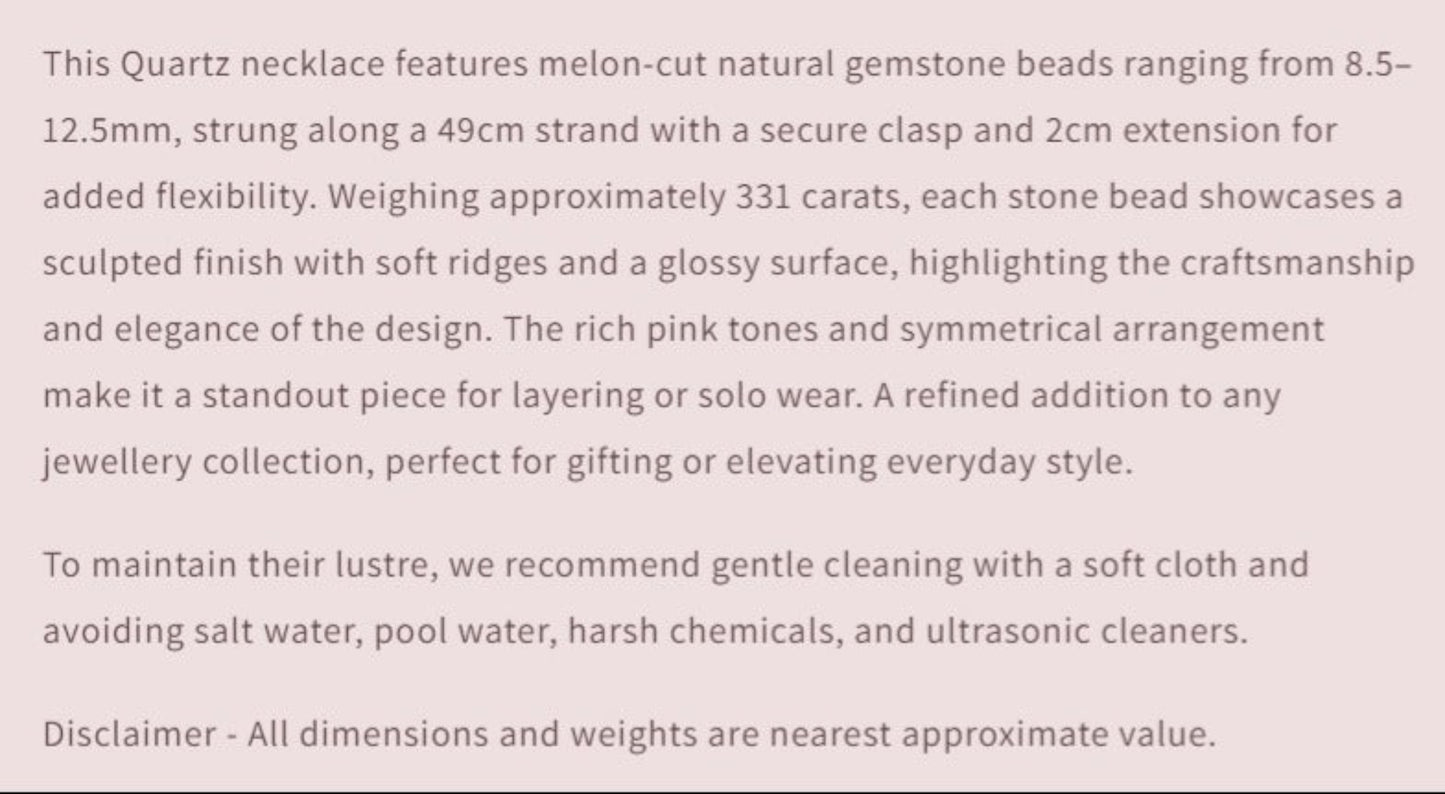 Text describing the product details of the gemstone beads , as seen on the Australian owned and trusted bead supplier, Melbourne Gemstone Beads.