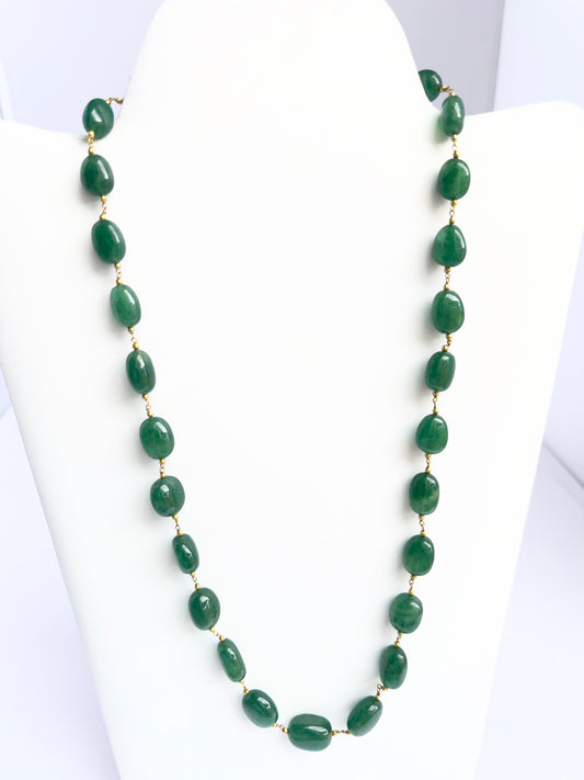 Elegant quartz necklace, tumbled beads 11–12.5mm, 383 carats of brilliance.