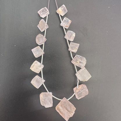 Quartz rough stones with 0.5mm bead holes, ideal for wire wrapping and secure stringing.