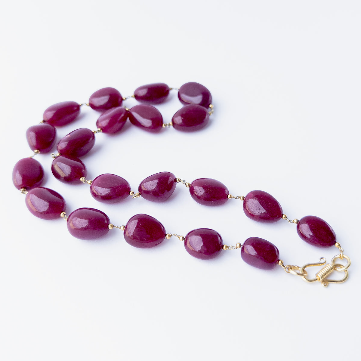 Quartz gemstone necklace designed with substantial smooth tumble beads for a sophisticated and contemporary look.