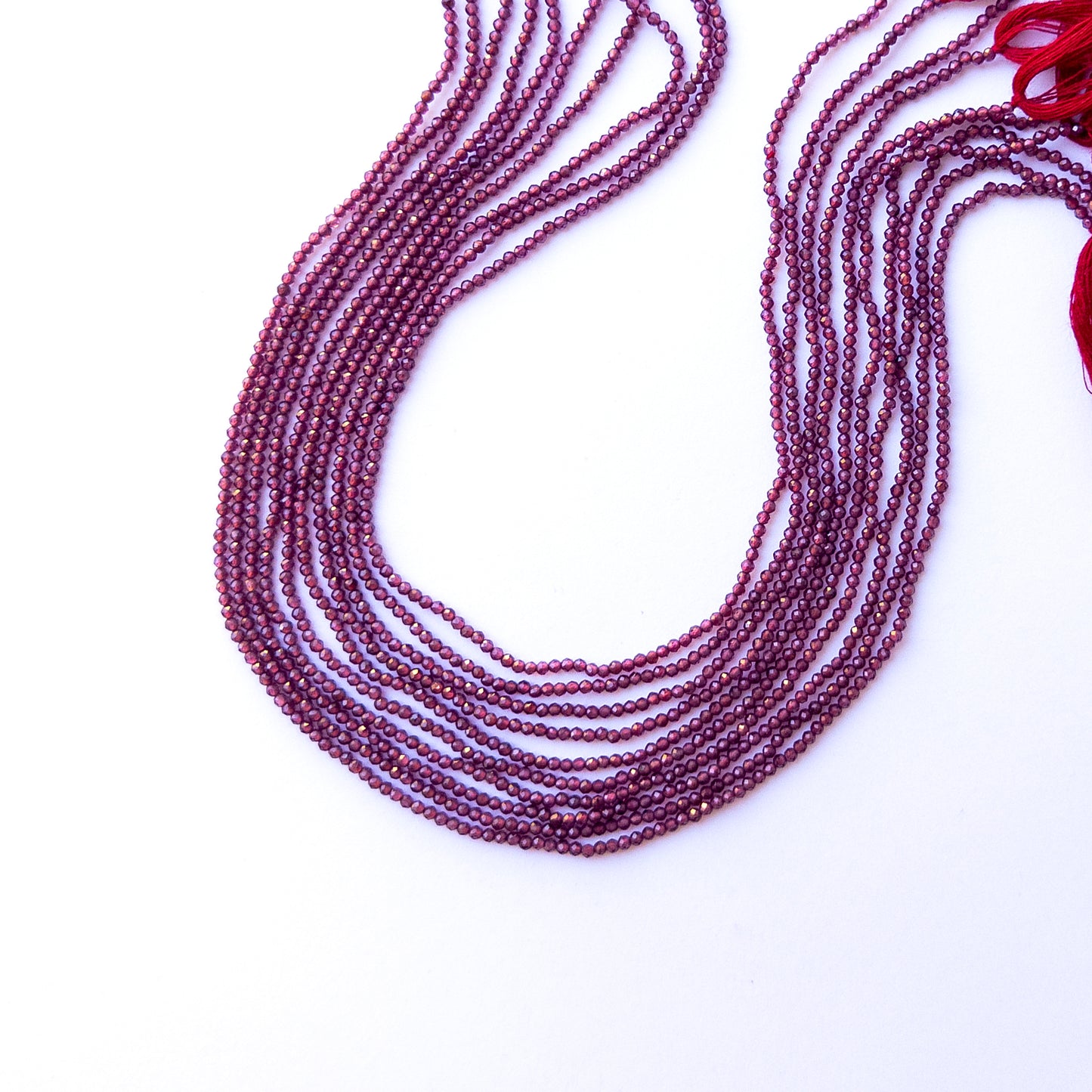 Authentic Rhodolite Garnet stone beads with faceted rondelle cut, ideal for DIY jewellery makers seeking premium gemstone components.