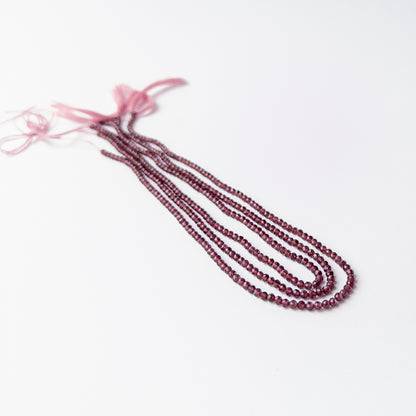High-quality Rhodolite Garnet gemstone beads with crisp faceting for artisan jewellery designs.