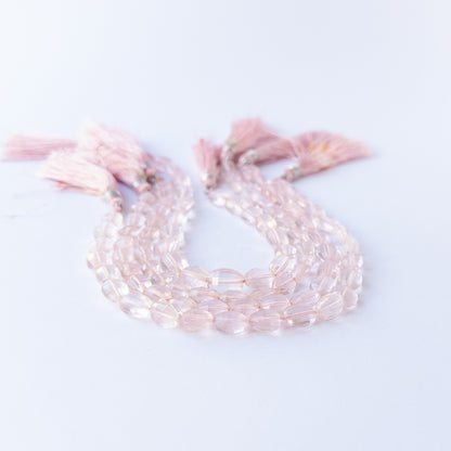 Authentic Rose Quartz stone beads with sparkling facets ideal for DIY jewellery making.