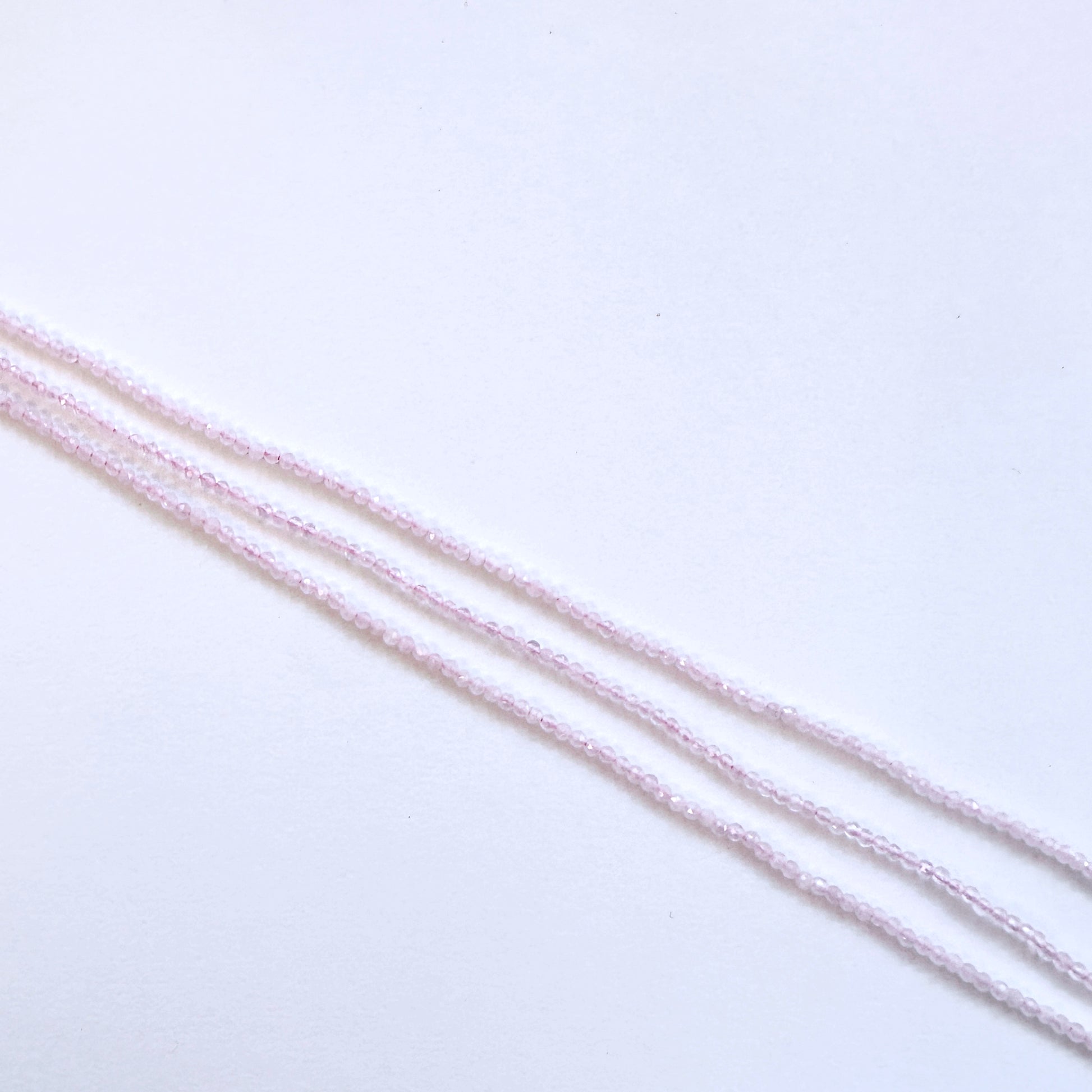 High-quality Rose Quartz natural gemstone beads with elegant blush colour.