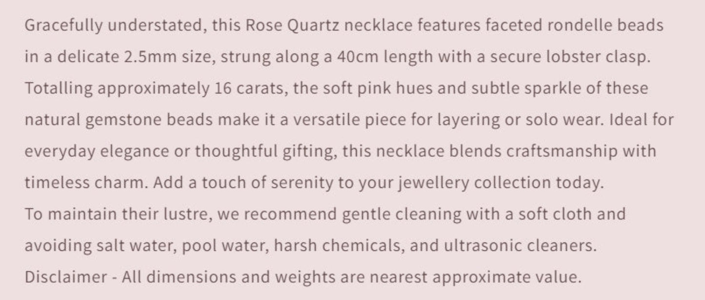 
Text describing the product details of the gemstone beads , as seen on the Australian owned and trusted bead supplier, Melbourne Gemstone Beads.