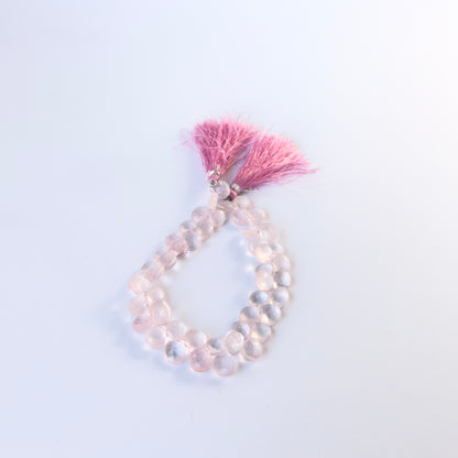 Rose Quatrz | Faceted Briolette | 8-8.5mm Bead Size | 20cm Strand Length
