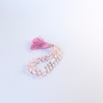 Rose Quatrz | Faceted Briolette | 8-8.5mm Bead Size | 20cm Strand Length