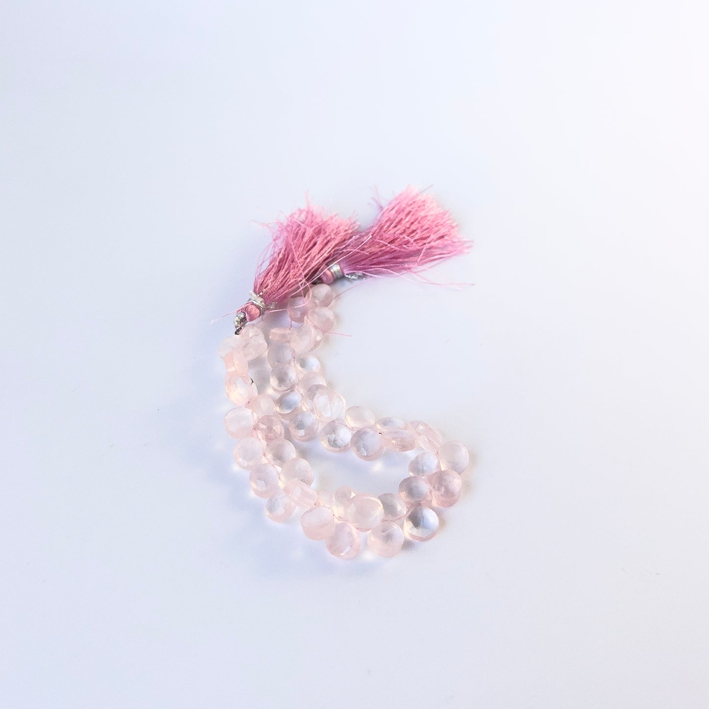 Rose Quatrz | Faceted Briolette | 8-8.5mm Bead Size | 20cm Strand Length