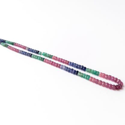 Colourful multi precious gemstone beads for DIY jewellery showcasing premium faceted rondelle craftsmanship.