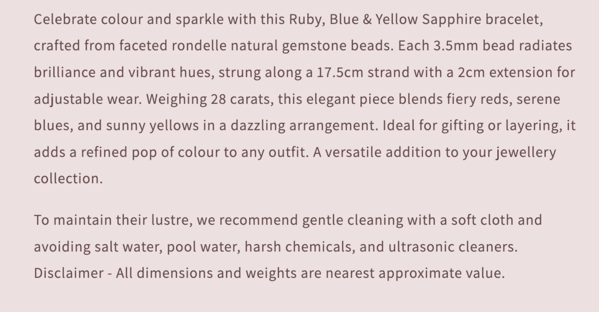 Text describing the product details of the gemstone beads , as seen on the Australian owned and trusted bead supplier, Melbourne Gemstone Beads.