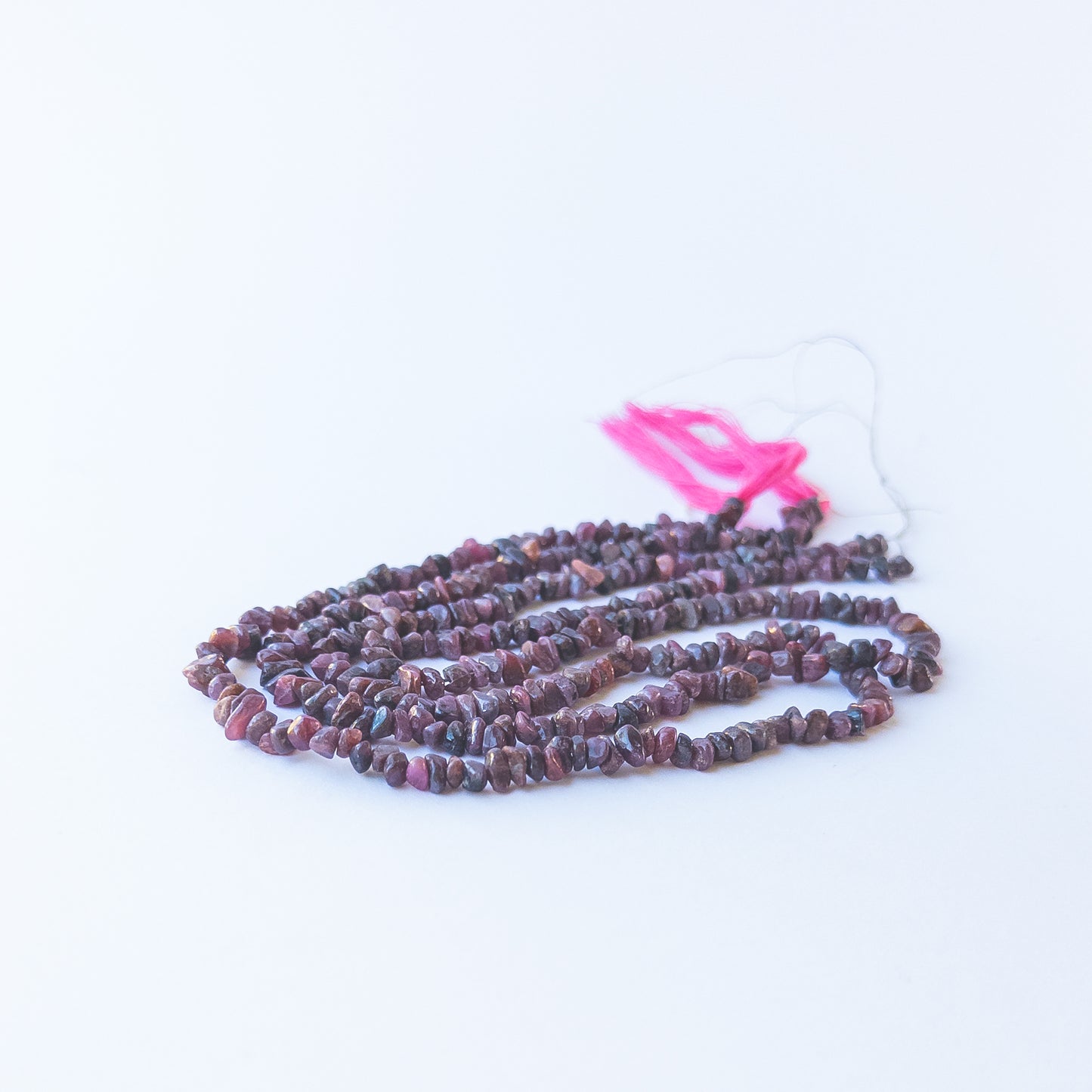 Genuine Ruby gemstone beads with organic chip cut, perfect for artisan jewellery designs.