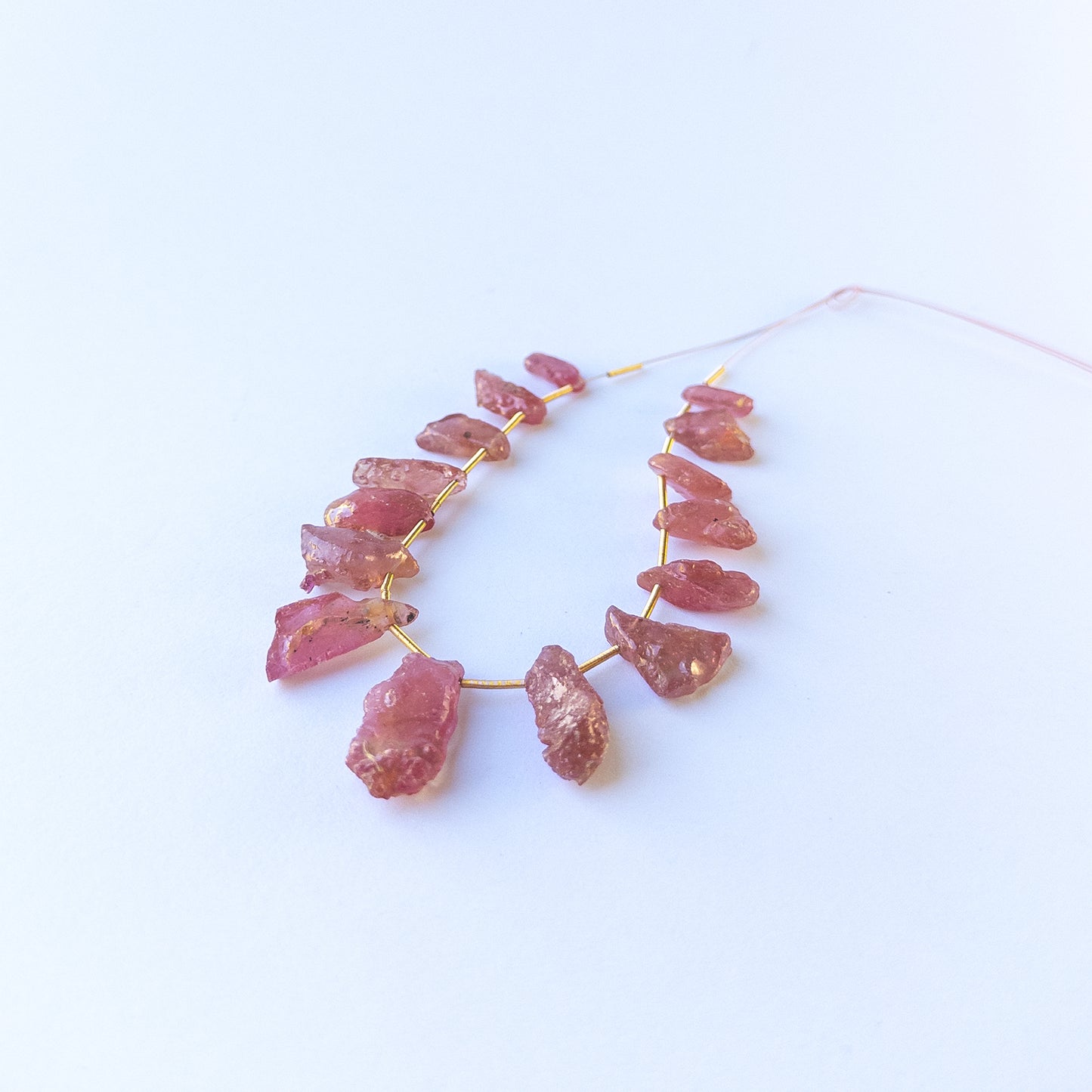 Authentic ruby gemstone beads featuring raw red colour and organic rough shaping for premium jewellery making.